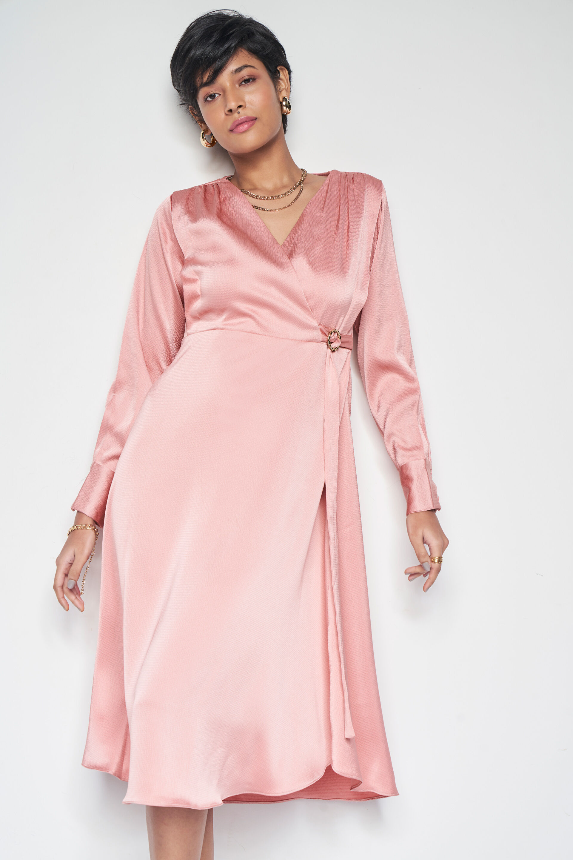 Serena Evening Dress, Peach, image 2